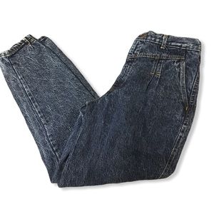 Vintage Sunset Blues Jeans Acid Wash Hi Rise MOM Tapered Cuff Leg Size 30